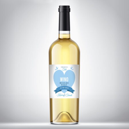 Etykieta na wino weselne białe wzór 4 - 20 szt.