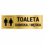 Toaleta damska męska / naklejka / tabliczka złota