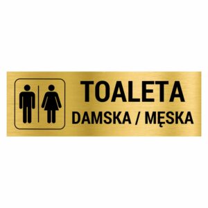 Toaleta damska męska / naklejka / tabliczka złota