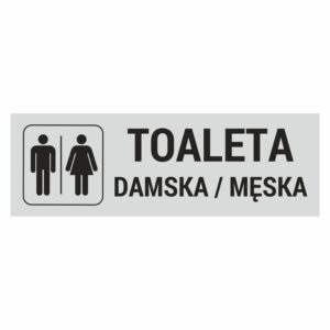 Toaleta damska męska / naklejka / tabliczka szara