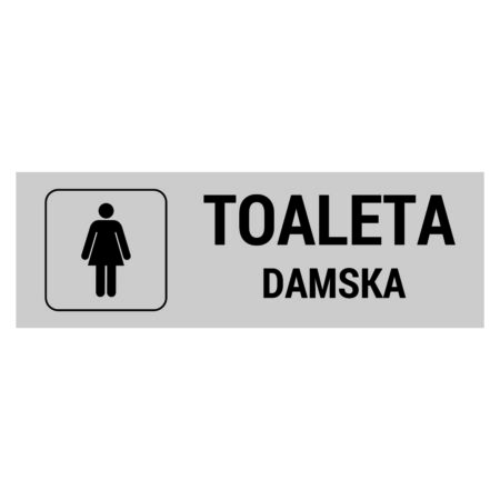 Toaleta damska naklejka / tabliczka szara