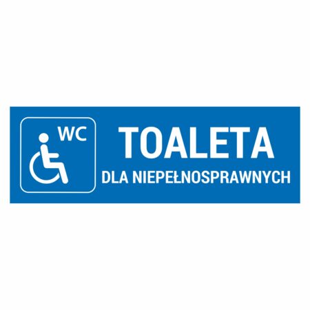 Toaleta dla niepełnosprawnych naklejka / tabliczka niebieska