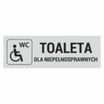 Toaleta dla niepełnosprawnych naklejka / tabliczka szara