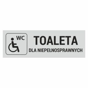 Toaleta dla niepełnosprawnych naklejka / tabliczka szara