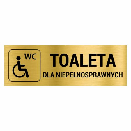 Toaleta dla niepełnosprawnych naklejka / tabliczka złota