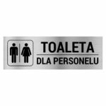 Toaleta dla personelu naklejka / tabliczka srebrna