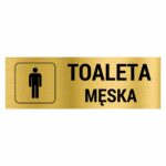 Toaleta męska naklejka / tabliczka złota