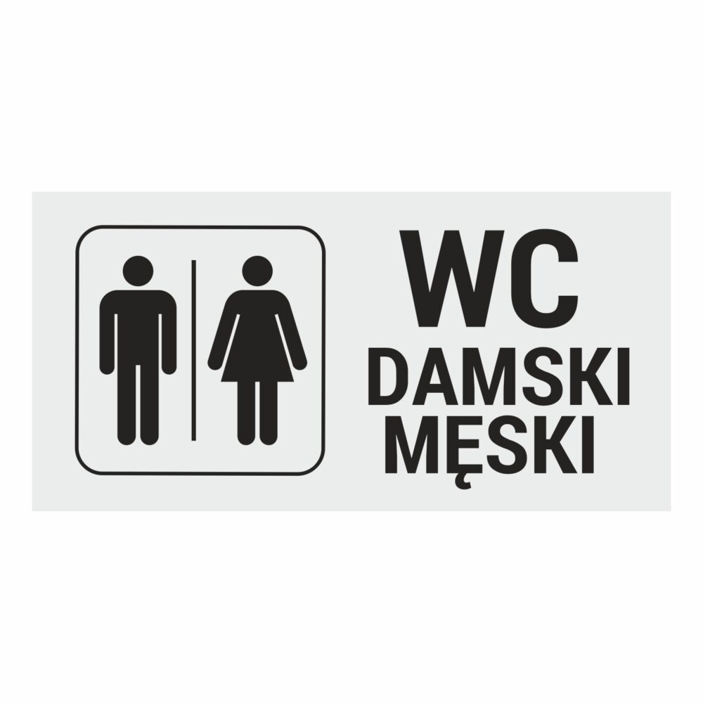 WC damski / męski naklejka / tabliczka szara