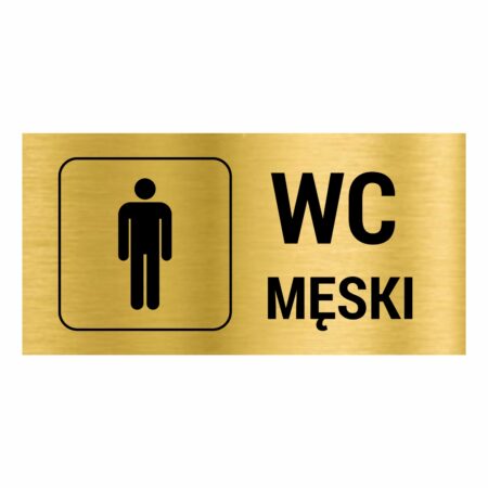 WC męski naklejka / tabliczka złota