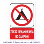 Zakaz biwakowania no camping naklejka / tabliczka