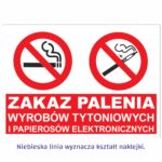 Zakaz palenia poziom naklejka / tabliczka