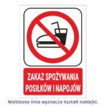 Zakaz spożywania posiłków i napojów naklejka / tabliczka
