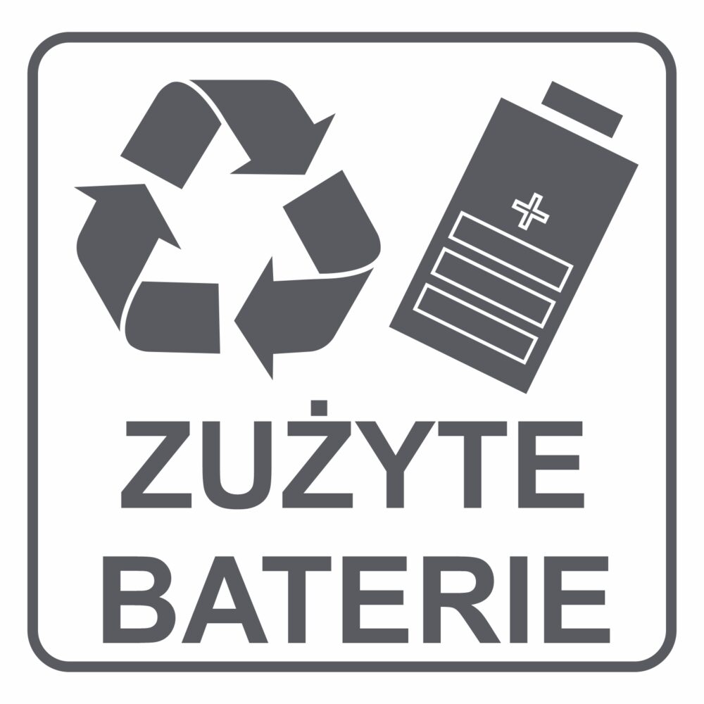 Odpady ZUŻYTE BATERIE naklejka / tabliczka 2