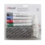 Zestaw do tablic Rexel, spray, gąbka niemagnetyczna oraz 4 markery NOBO