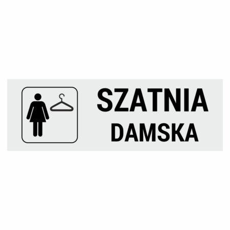SZATNIA DAMSKA tabliczka / naklejka SZARA
