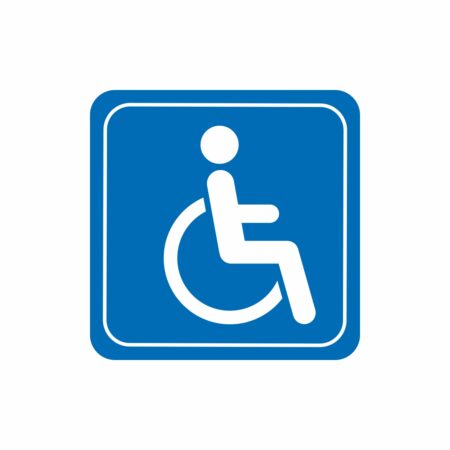 Naklejka piktogram niepełnosprawni inwalida 90x90 mm