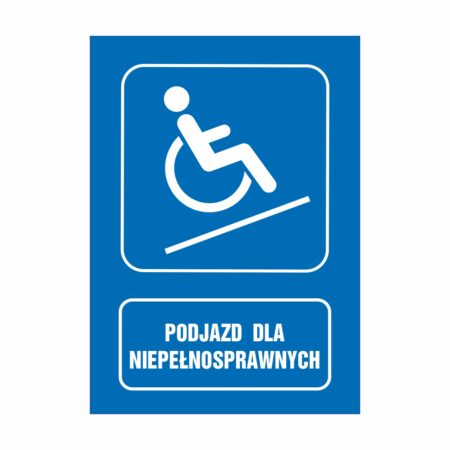 Podjazd dla niepełnosprawnych 3 naklejka / tabliczka