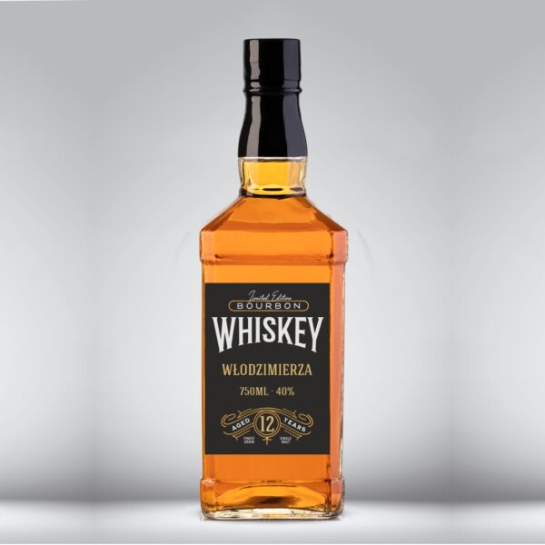 Etykieta na bourbon whiskey czarna - 20 szt.