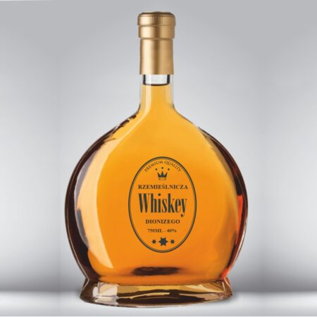 Etykieta na whiskey rzemieślnicze przezroczysta owalna - 20 szt.