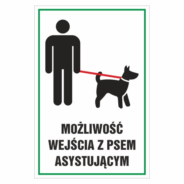 Możliwość wejścia z psem asystującym naklejka / tabliczka