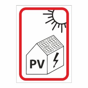 Fotowoltaika z modułami PV naklejka-tabliczka