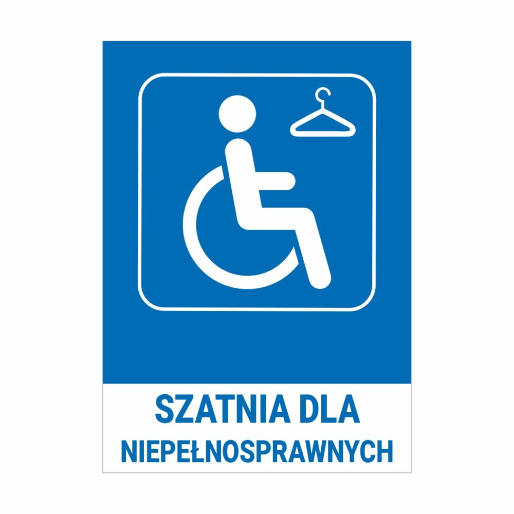 Szatnia dla niepełnosprawnych naklejka tabliczka