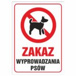 Zakaz wyprowadzania psów naklejka / tabliczka