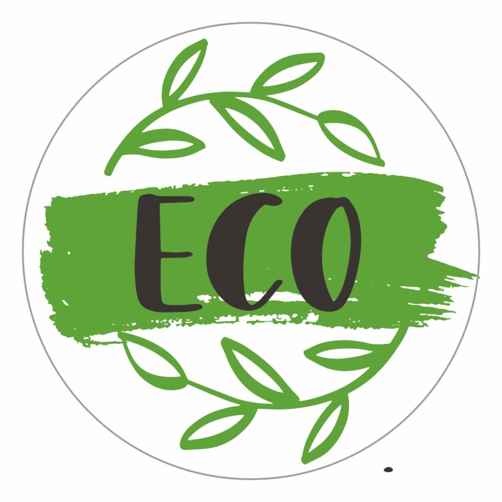 Eco naklejki biało-zielone komplet 50 szt