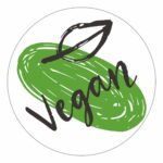 Vegan naklejki zielono-białe z czarnym napisem komplet 50 szt
