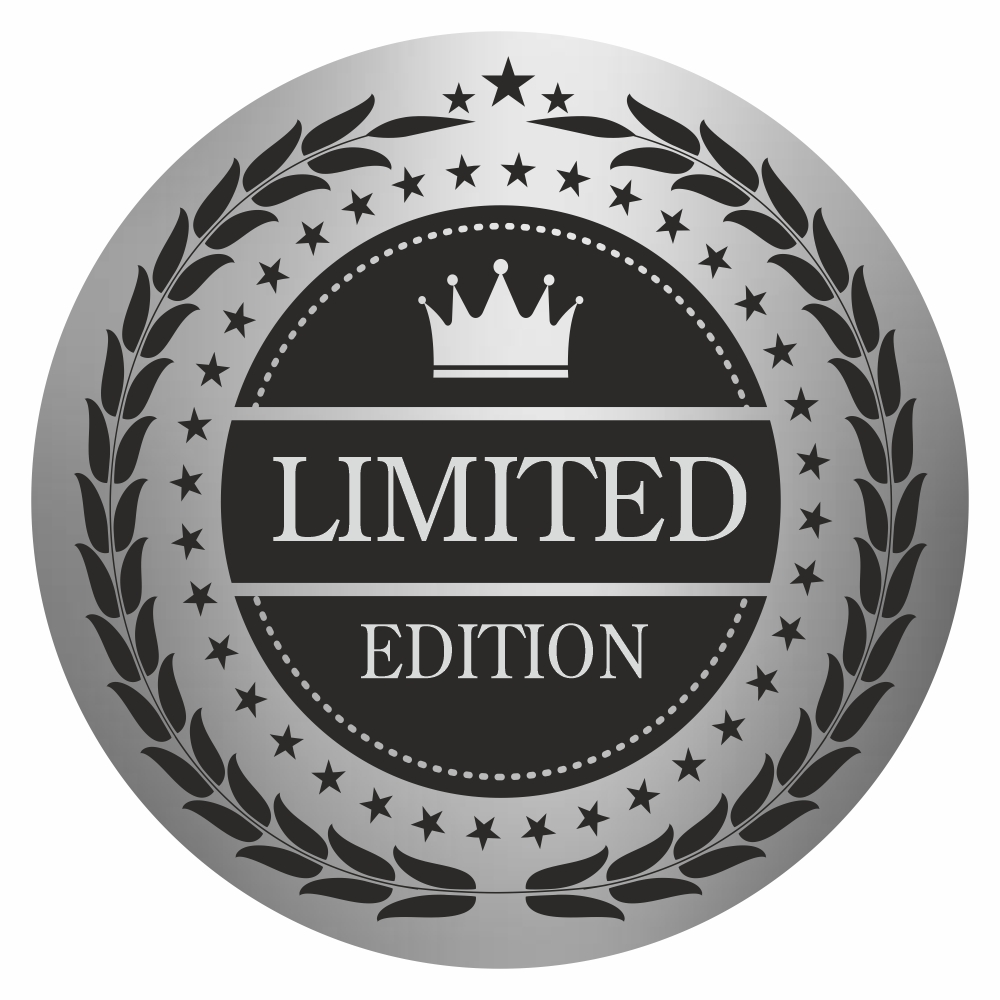 Naklejki Limited Edition srebrne komplet 100 szt