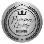 Naklejki Premium Quality Guaranteed srebrne komplet 100 szt