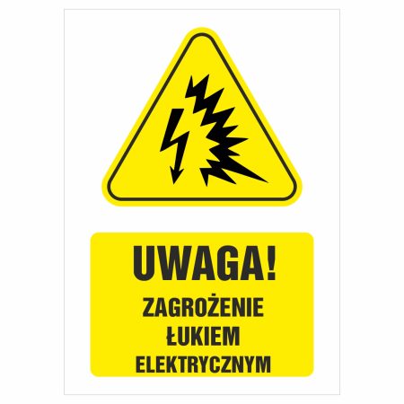 Uwaga zagrożenie łukiem elektrycznym naklejka / tabliczka