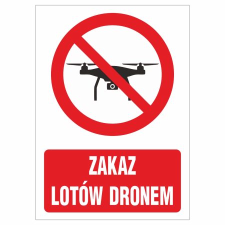 Zakaz lotów dronem naklejka / tabliczka